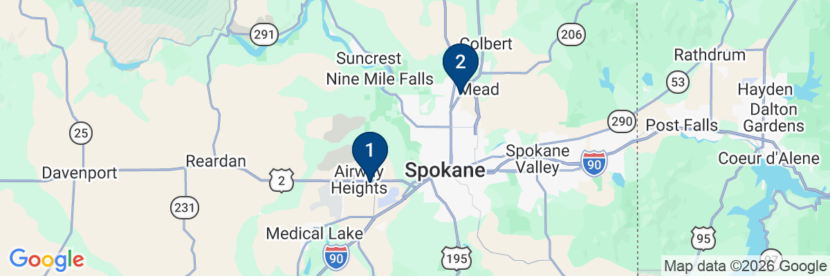 Map showing facility locations