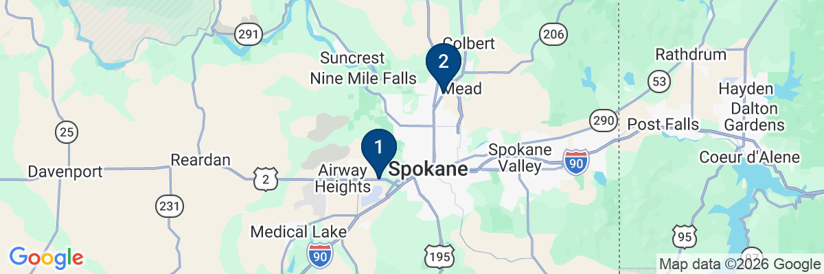 Map showing facility locations