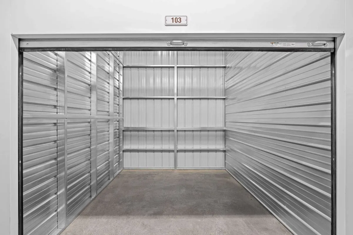 Interior of indoor storage unit