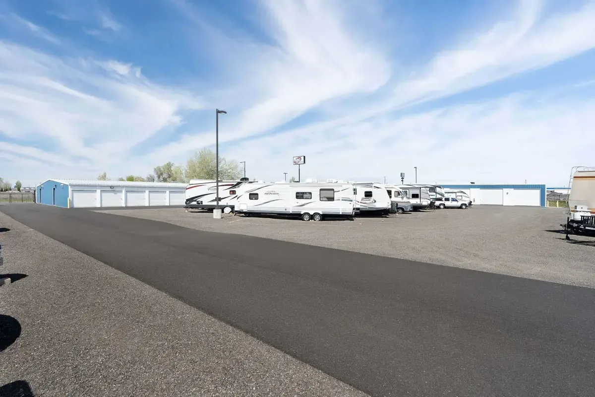 RVs parked at storage facility