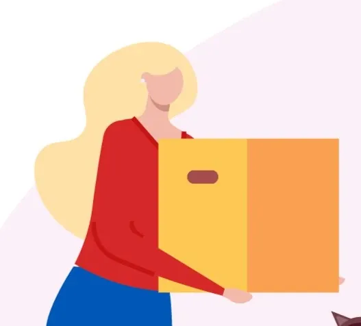 Woman carrying a box